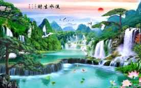 山水背景墙