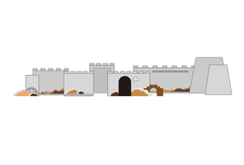 长城城墙雕塑展墙景观矢量文件