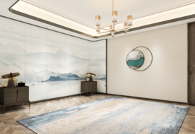 新中式背景墙 卧室靠床空间设计