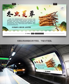 冬虫夏草宣传海报灯箱展板展架