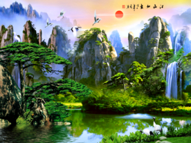山水背景墙