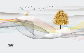 新中式电视背景墙