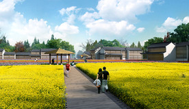 乡村民宿 田园景观效果图