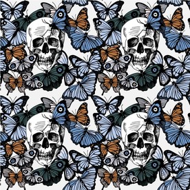 骷颅头图案AI矢量图无缝对接