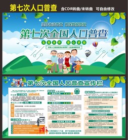 第七次全国人口普查宣传栏展板