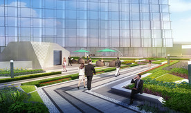 办公区屋顶花园景观效果图