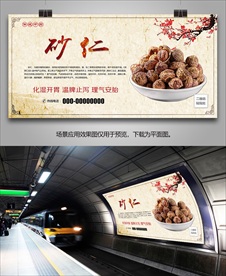 砂仁宣传海报灯箱展板挂画单页