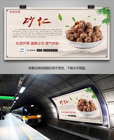 中药材砂仁灯箱海报展板展架挂画