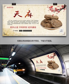中药材天麻海报灯箱展板展架挂画