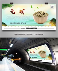 野生元胡海报灯箱展板展架挂画