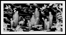 福禄寿喜灰度图