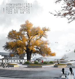 中式小广场景观效果图