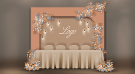 橙色系婚礼签到区