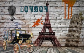 埃菲尔铁塔 复古背景墙