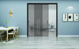 灰玻极简门效果图