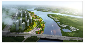 滨水城市公园景观设计效果图