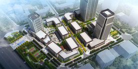 科技园景观规划鸟瞰效果图