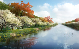 河道绿化改造效果图