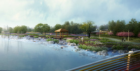 生态河道景观效果图