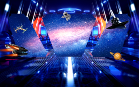 3D立体星空太空舱背景墙