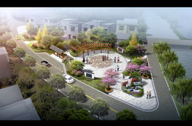 美丽乡村小广场园林景观效果图