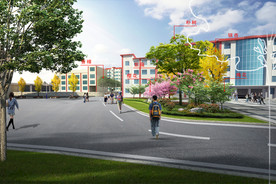 学校校园园林景观绿化效果图