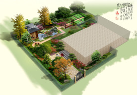 别墅庭院景观效果图