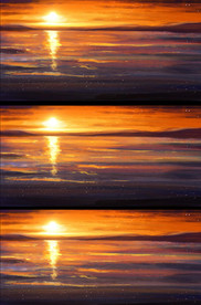 油画傍晚夕阳海景动态视频素材