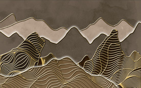 抽象线条山水