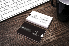 简约通用名片双面PSD展开图