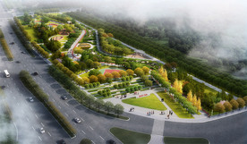 城市公园规划设计鸟瞰图