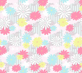 抽象花朵暗纹条格乱花