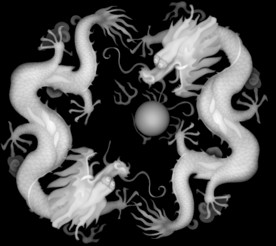 双龙戏珠灰度图
