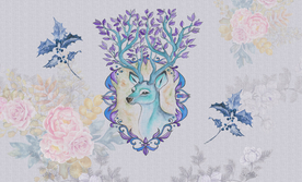 梦幻麋鹿背景装饰画