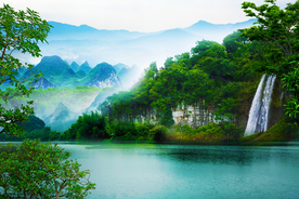 山水风景画 流水生财