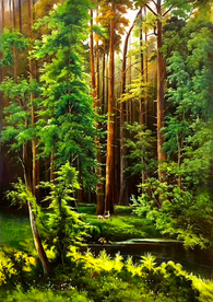 森林风景油画