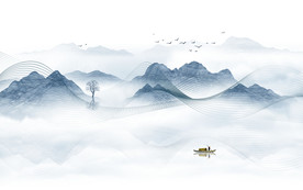 意境水墨山水画