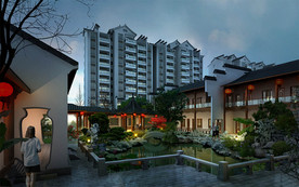 徽派古建院子效果图