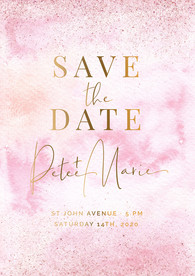 手绘水彩粉色婚礼海报迎宾海报