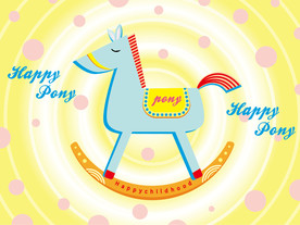 卡通快乐小马木马