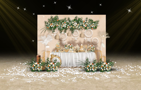 香槟色婚礼甜品区