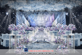 蓝紫色婚礼仪式区
