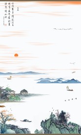 国画水墨山水画意境山水禅境山水