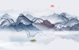 意境水墨山水画