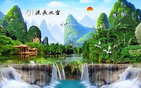 风景如画电视背景墙