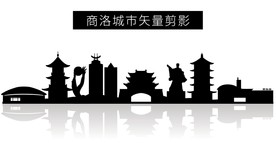商洛城市矢量剪影