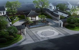 中式古典院子效果图