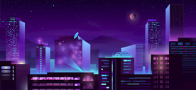 卡通城市夜景