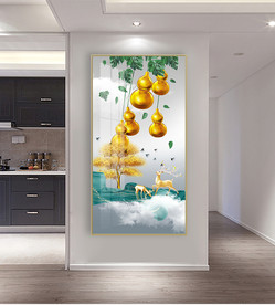 金葫芦玄关装饰画晶瓷画
