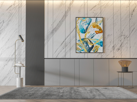 现代轻奢客厅沙发背景墙